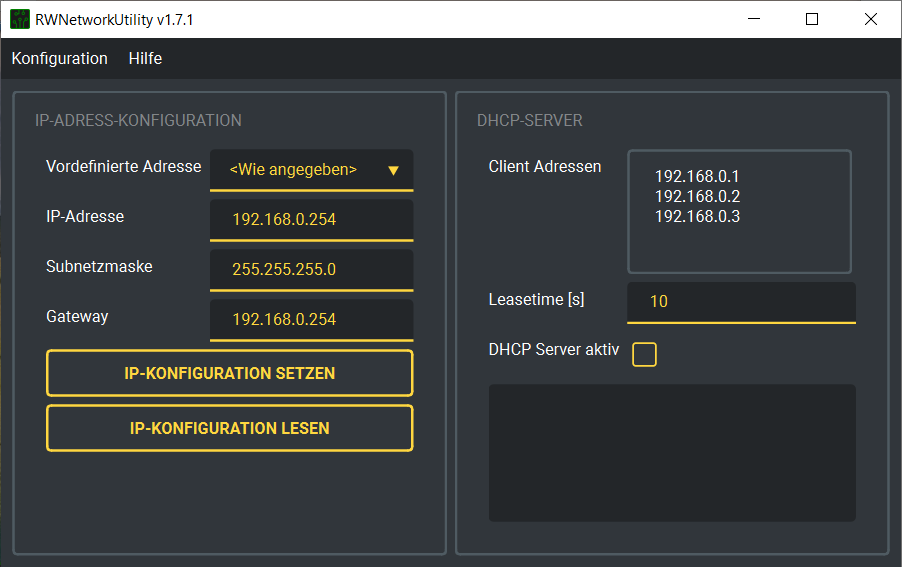Hauptansicht von RWNetworkUtility