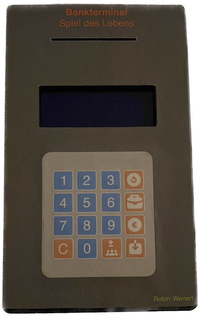 Endstand des Bankkartenterminals mit aufgeklebter Front.